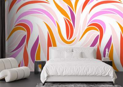 Colorful seamless striped pattern. Wavy stylish abstract background. Wall mural