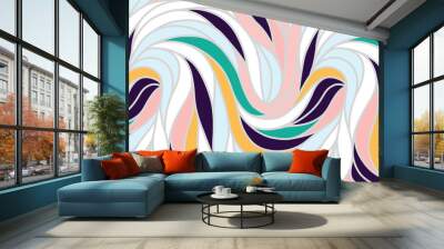 Colorful seamless striped pattern. Wavy stylish abstract background. Wall mural