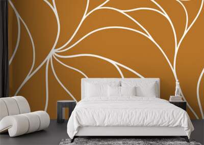 Elegant seamless floral pattern. Wavy vector abstract background. Stylish modern linear texture. Wall mural