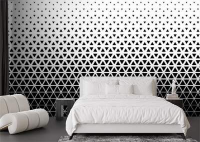 halftone triangle abstract background. black and white vector pattern. Wall mural