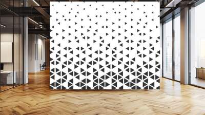 Halftone triangle abstract background. Black and white vector pattern. Wall mural