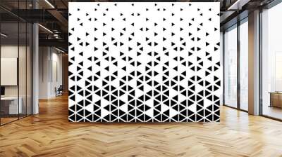 Halftone triangle abstract background. Black and white vector pattern. Wall mural