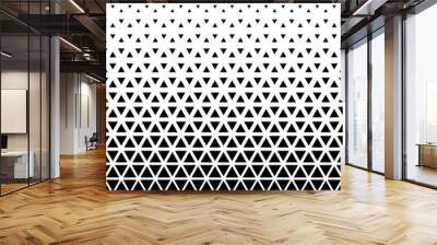 Halftone triangle abstract background. Black and white vector pattern. Wall mural