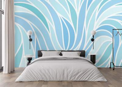 Monochrome seamless striped pattern. Wavy stylish abstract background. Wall mural