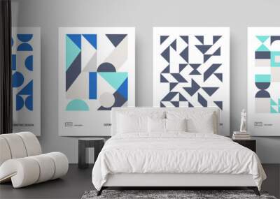 Trendy covers design. Minimal geometric shapes compositions. Applicable for brochures, posters, covers and banners. Wall mural