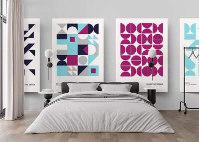 Trendy covers design. Minimal geometric shapes compositions. Applicable for brochures, posters, covers and banners. Wall mural