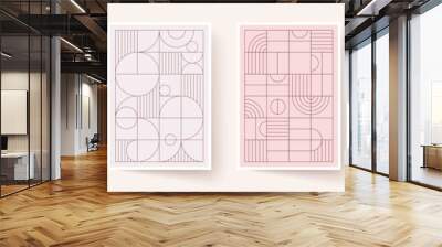 Trendy covers design. Minimal geometric shapes compositions. Applicable for brochures, posters, covers and banners. Wall mural