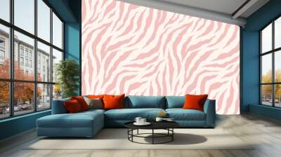 Zebra monochrome seamless pattern. Vector animal skin print. Fashion stylish organic texture. Wall mural