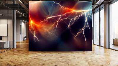 Abstract technology background with lightning effect Wall mural