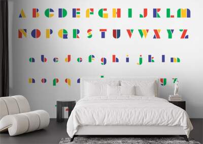 Bauhaus Alphabet Letters Upper Lower Case Isolated Vector Wall mural