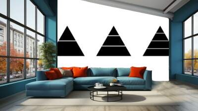 Black pyramid with stripes chart set Wall mural