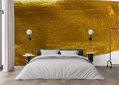 Golden Brush stroke. Gold vector paint stroke Wall mural