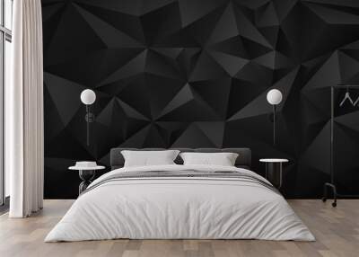 Modern black metal low poly backdrop Wall mural