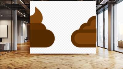 Poop line icon. Dog turd stroke and solid set Wall mural