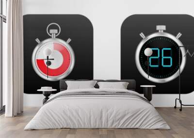 Timer mobile app 3d modern icon. Stopwatch clock new style phone application icon Wall mural