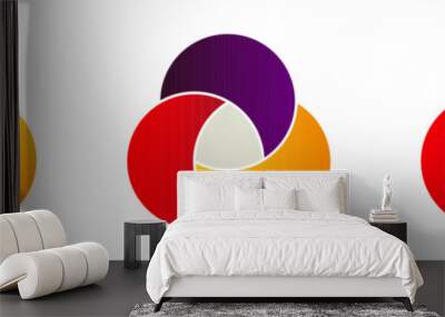 Venn diagram three overlapping circles chart. Business presentation venn vector chart. Wall mural