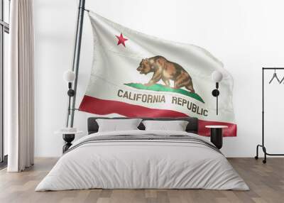 California state of United States flag waving isolated white 3D illustration Wall mural