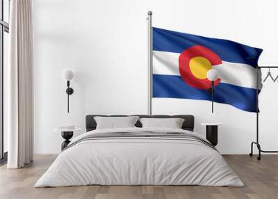 Colorado state of United States flag waving isolated 3D illustration Wall mural