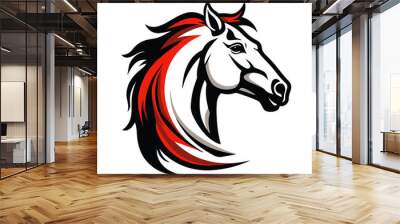 Elegant horse head logo icons. Royal stallion symbol design. Brand emblems isolated on white Wall mural