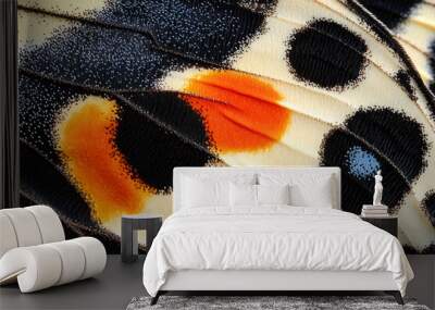 Exquisite papilio demoleus butterfly wing pattern in close-up detail Wall mural