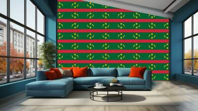 Geometric pattern in the colors of the national flag of Mauritania. The colors of Mauritania. Wall mural