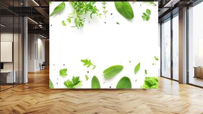 Green vegetables and fruits , green diet , vegetarian lifestyle , natural and organic , fresh , background , template. Wall mural