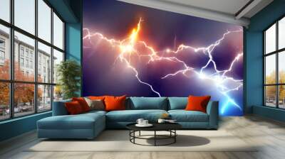 Lightning background with sparks and place for text Wall mural