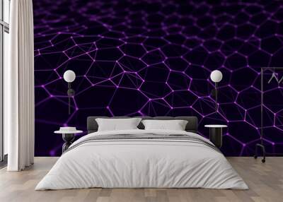 Music abstract background. Network connection. 3D rendering. Wall mural