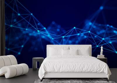 Network connection structure. Background for business event. Science background. Big data digital background. 3d rendering. Wall mural