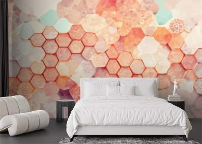 vector hexagons pattern, geometric abstract background. Wall mural