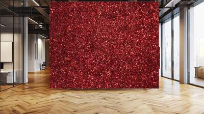 De-focused blur micro red haze lights - abstract red xmas background Wall mural