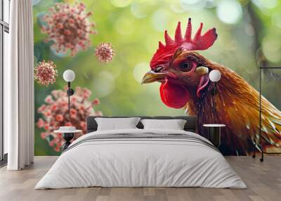 bird flu Chicken and virus Wall mural