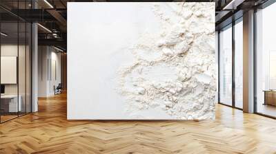 Heap of flour on white background Wall mural