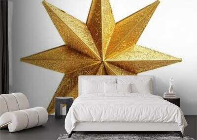 A high-quality stock image of a Christmas star on a white isolated background. The star is intricately designed, adding a festive and elegant touch to any holiday decor. AI generation. Wall mural