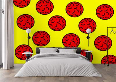 Abstract colorful background with seamless pattern in flat style Wall mural