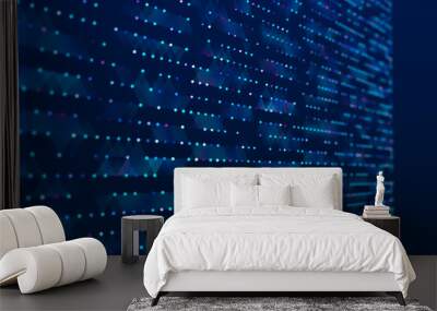 Abstract digital background. Big data code matrix. 3d rendering. Wall mural