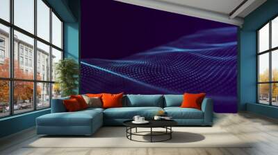 Abstract technology wave. Analytics view. Futuristic background. 3d rendering. Wall mural