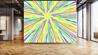 Abstract texture with starburst. Bright beams pattern. Gradient radial stripes Wall mural