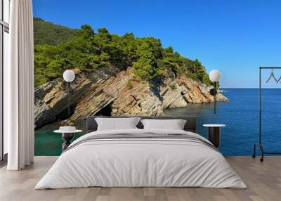 Adriatic sea and scenic layered rocks  Wall mural