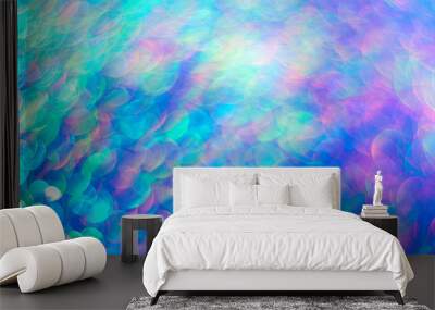 Blue background with bubbles Wall mural