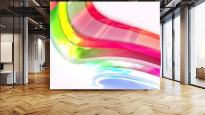 Bright abstract swirls in motion are perfect for vibrant background. Dynamic clash of vibrant colors in smooth motion, paint splash symphony. Color brush, paint ribbon, stroke, swirl, abstract splash Wall mural