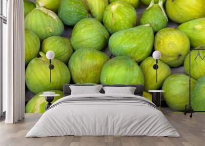 Figs green ripe sweet fruits Wall mural