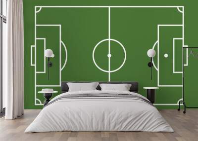 Football field or stadium. Frame for sport game. Vector illustration. Wall mural