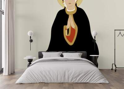 Isolated vector illustration. Virgin Mary. Christian female saint.  Wall mural