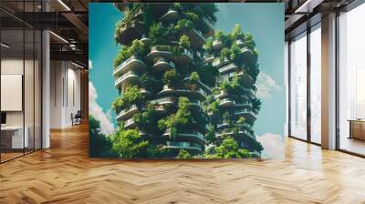 Sustainable green homes of the future  Wall mural