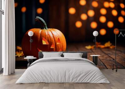 halloween background with pumpkin Wall mural