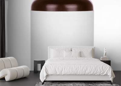 Medicine bottle of brown glass or plastic isolated on white Wall mural