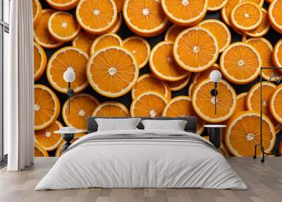 orange fruit background. orange slices. Healthy eating Wall mural