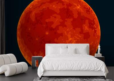 Red Blood full Moon on black background Wall mural