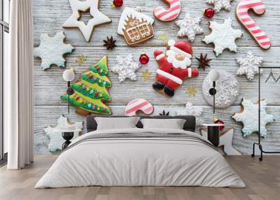 Christmas homemade gingerbread cookies Wall mural